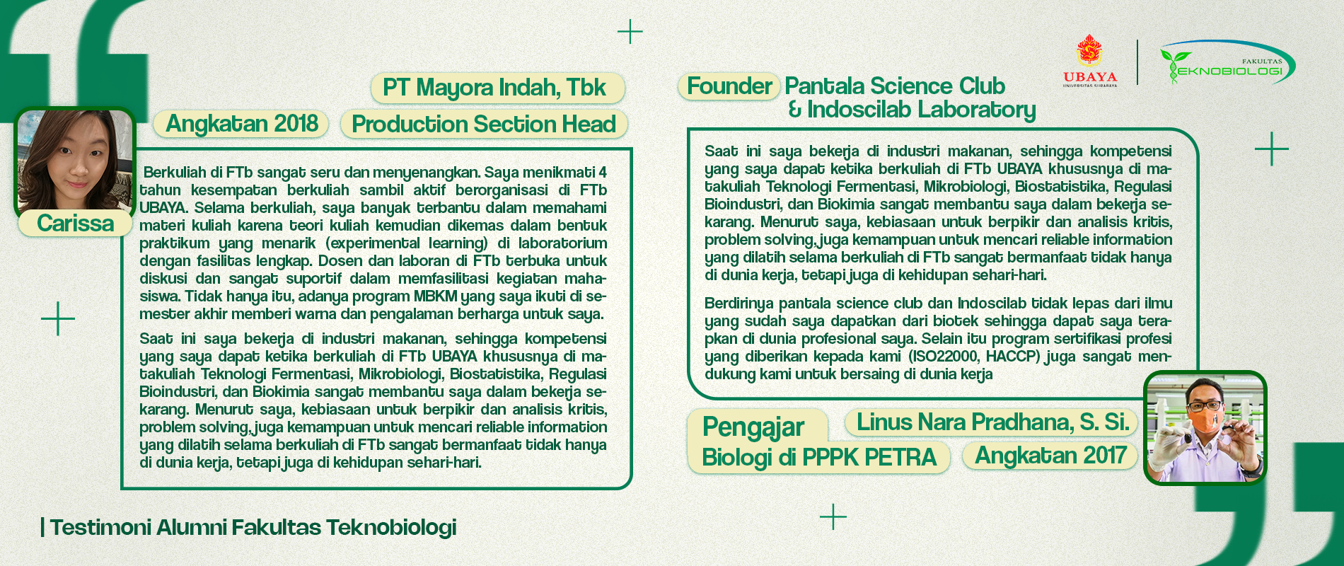 Testimoni alumni